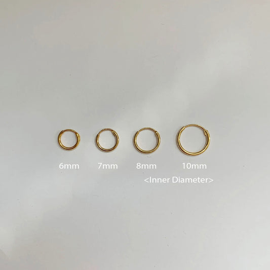 Tiny thin huggie hoops