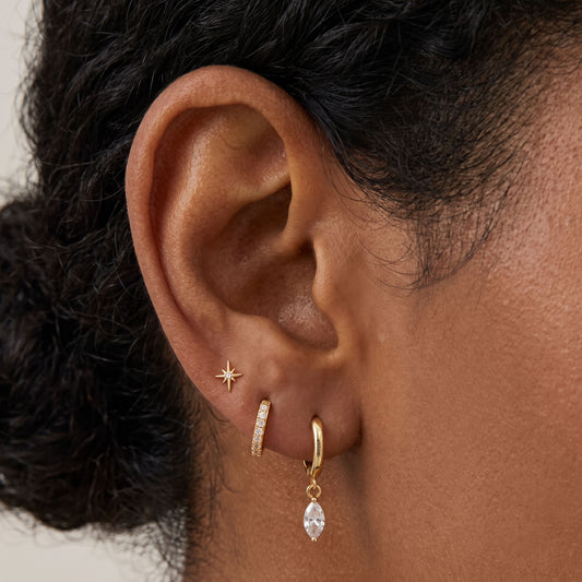 CZ StarburstThreaded Labret