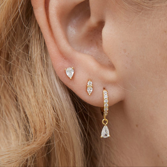 Pear & Round Duo Stud