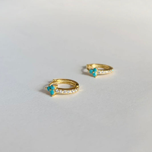 Turquoise Flower Hoop