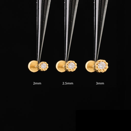 CZ Bezel Push Pin