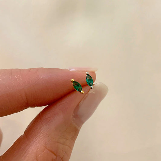 Emerald Marquise Stud