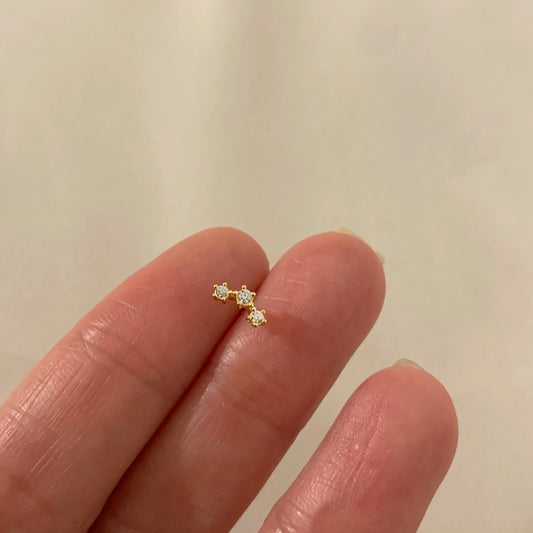 Tiny Three CZ stud