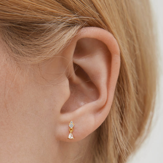 CZ Dangle Threaded Labret