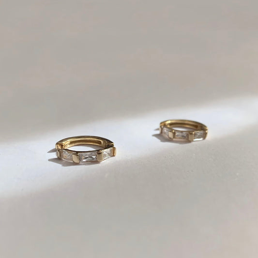 Cz Baguette Hoop