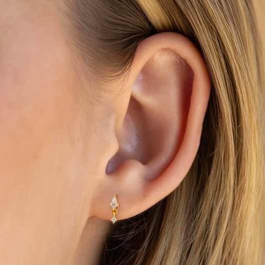 Cz Dangle Threaded Labret