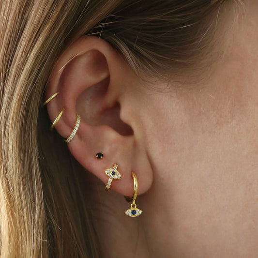 Evil Eye Huggie Hoop