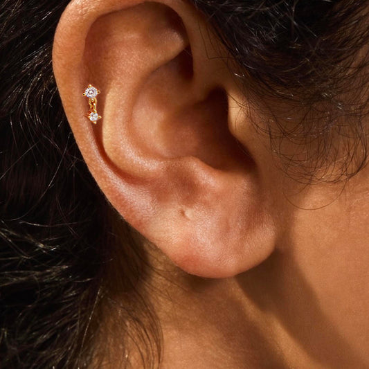 CZ Dangle Threaded Labret