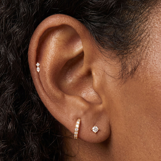 Round & Marquise Duo Threaded Labret