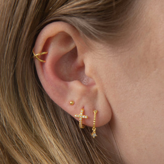 CZ Dangle Cable Hoop