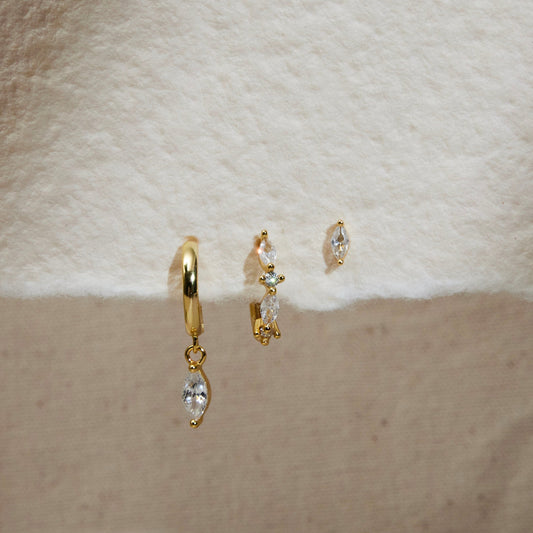 Marquise Hoop Set