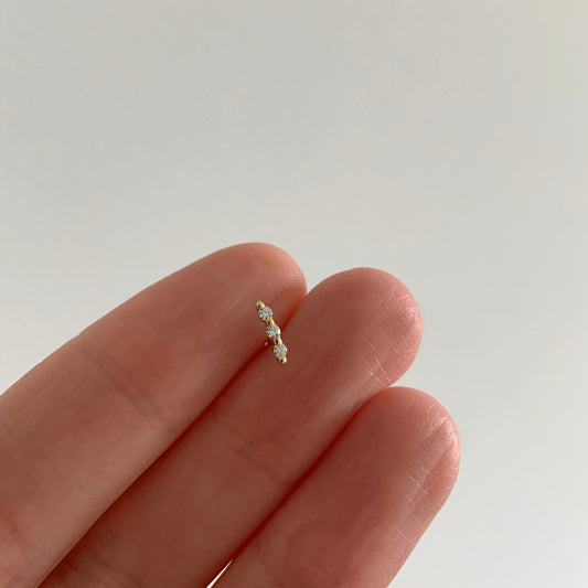 Mini 3-Stone Bar stud