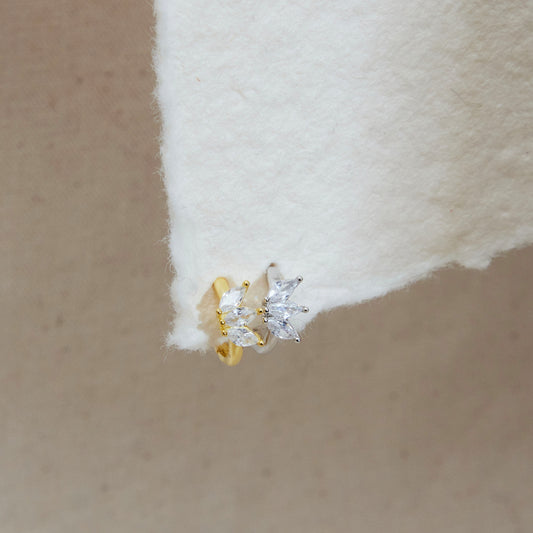 Marquise Huggie Hoop