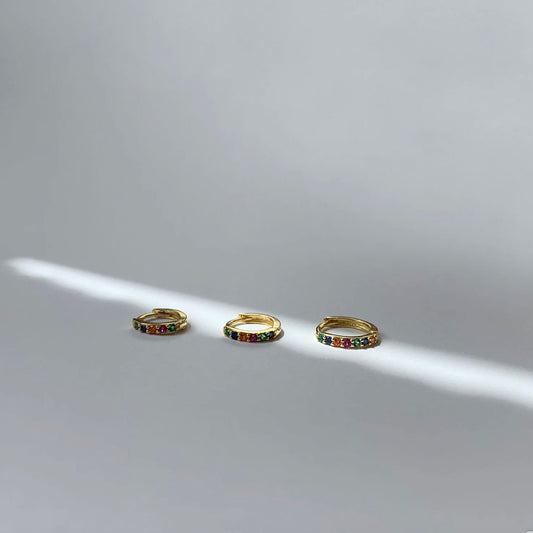 Rainbow huggie hoop