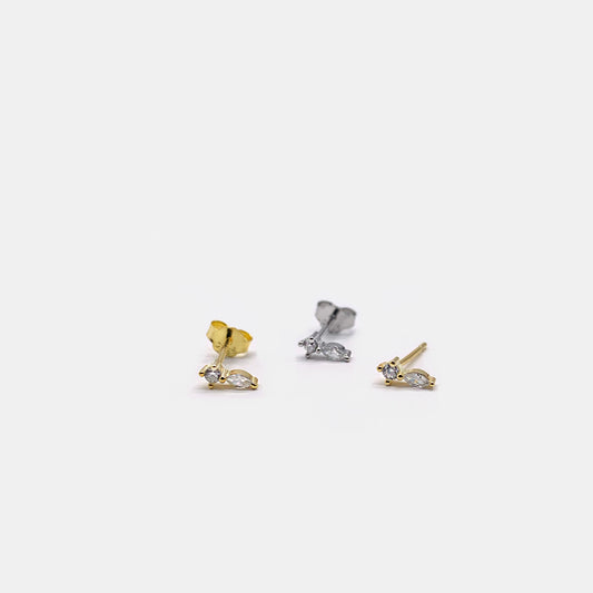 Round & Marquise Duo Stud