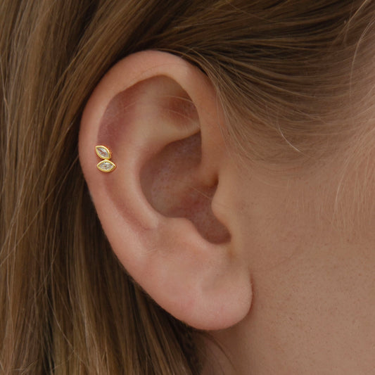 Double Leaf Marquise Stud