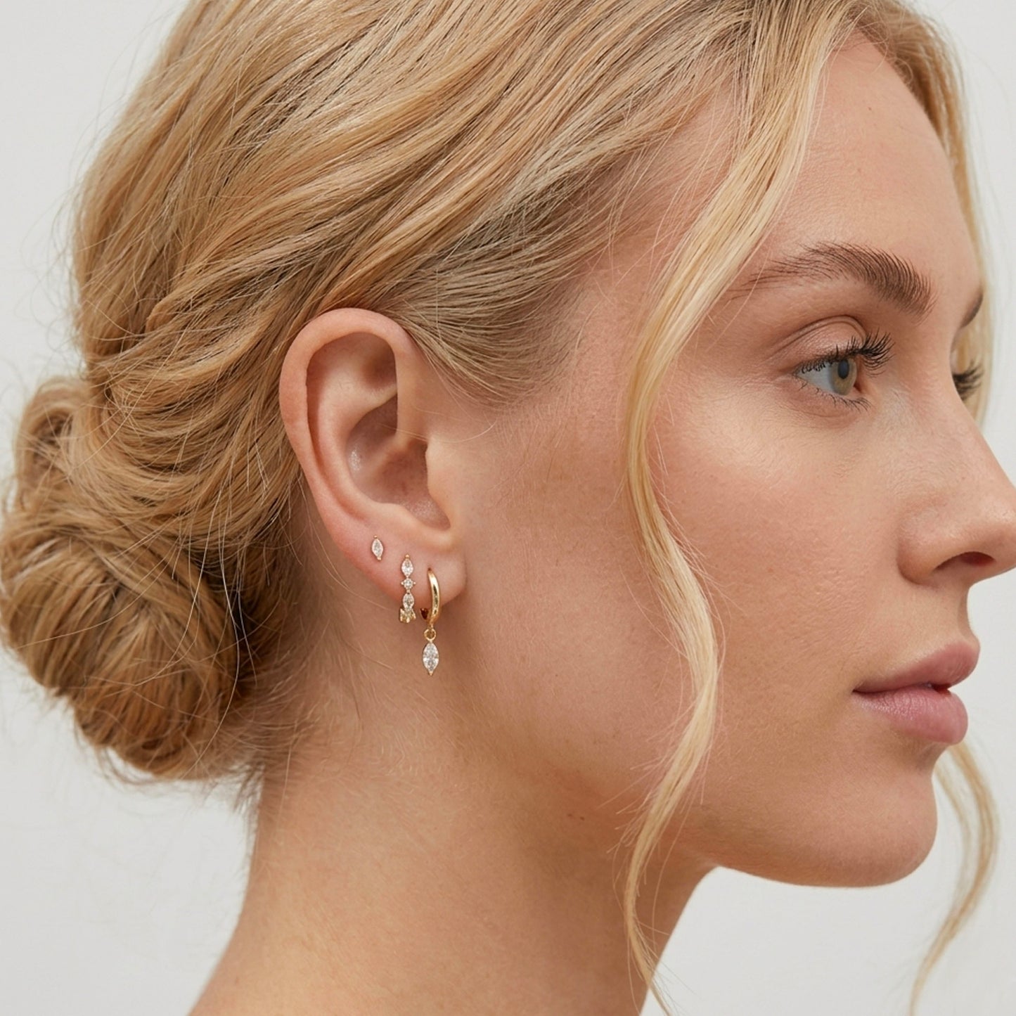 Marquise Hoop Set