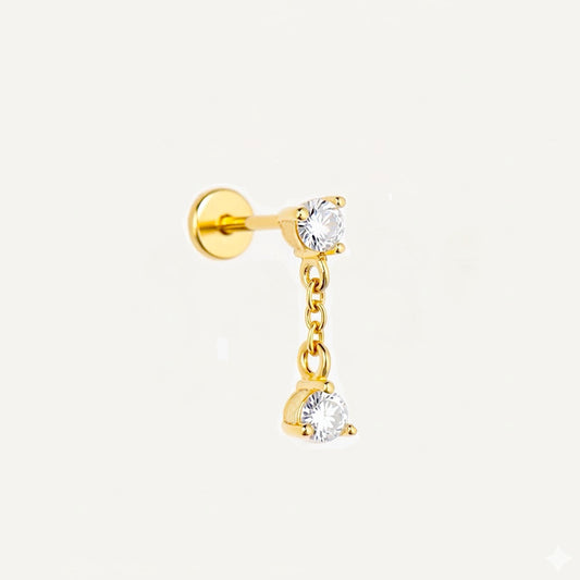 CZ Dangle Threaded Labret