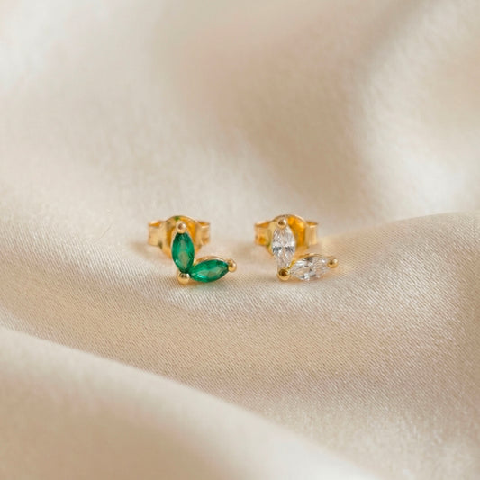 Cz Leaf Stud