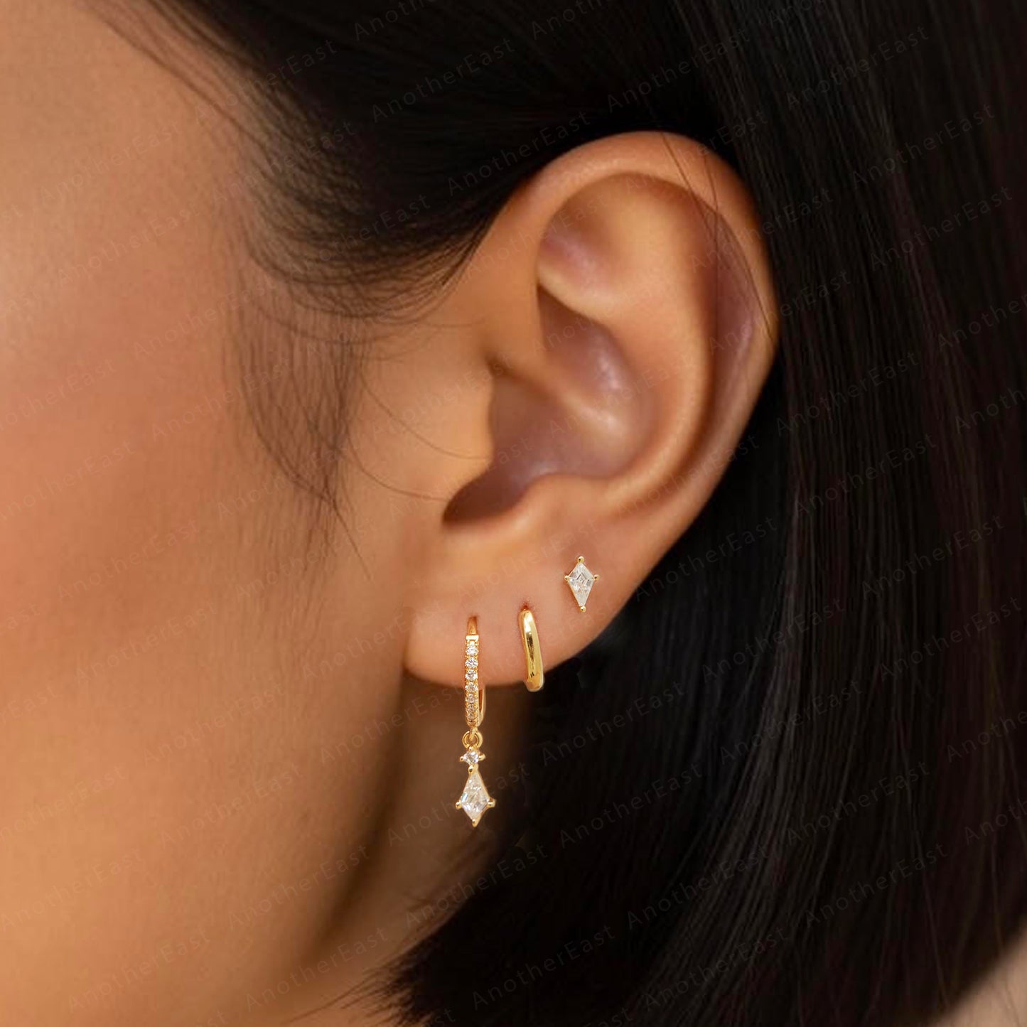 CZ Dangle Hoop