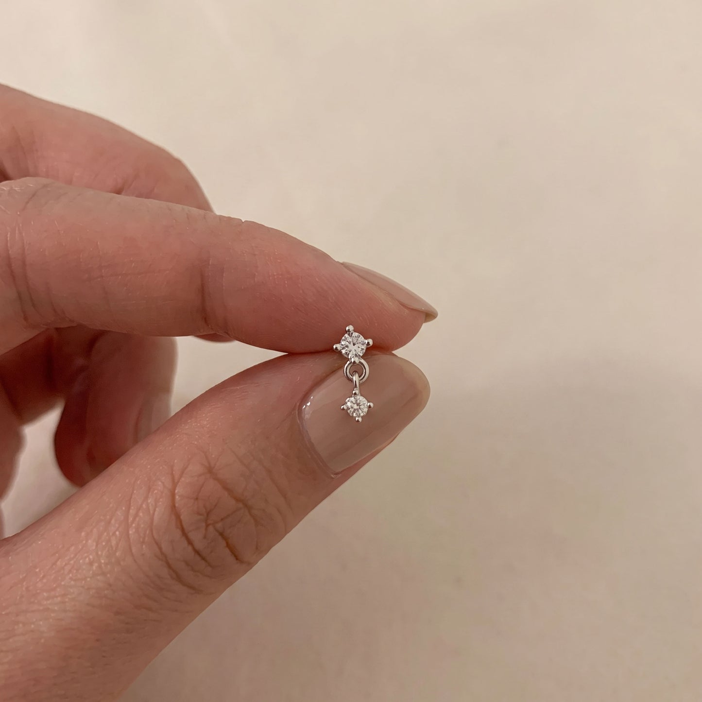 CZ Dangle Threaded Labret