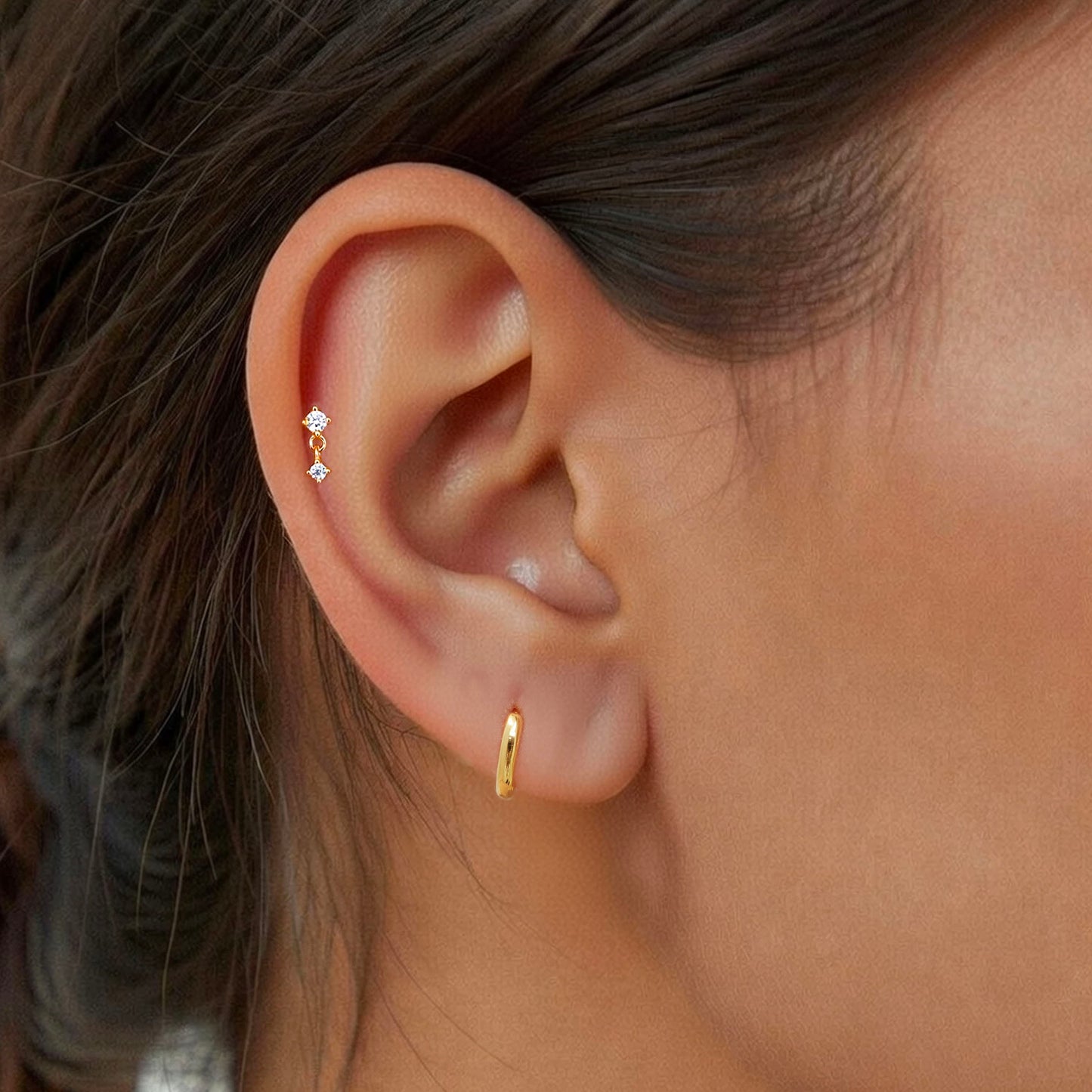 CZ Dangle Threaded Labret