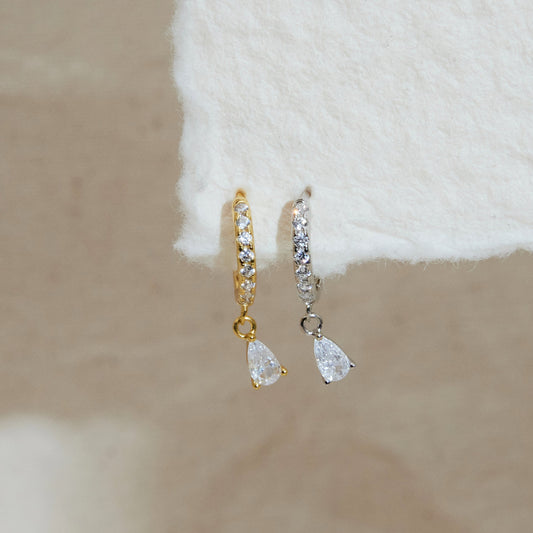 Pear Shape Dangle Hoop