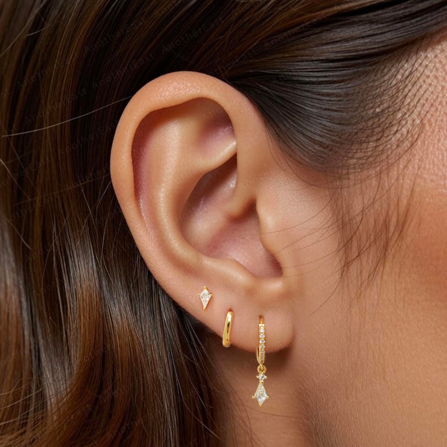CZ Dangle Hoop