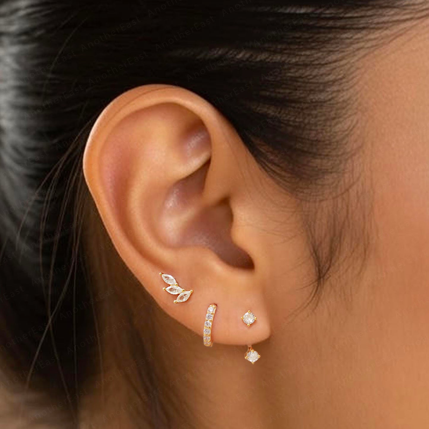 CZ Leaf Threaded Labret