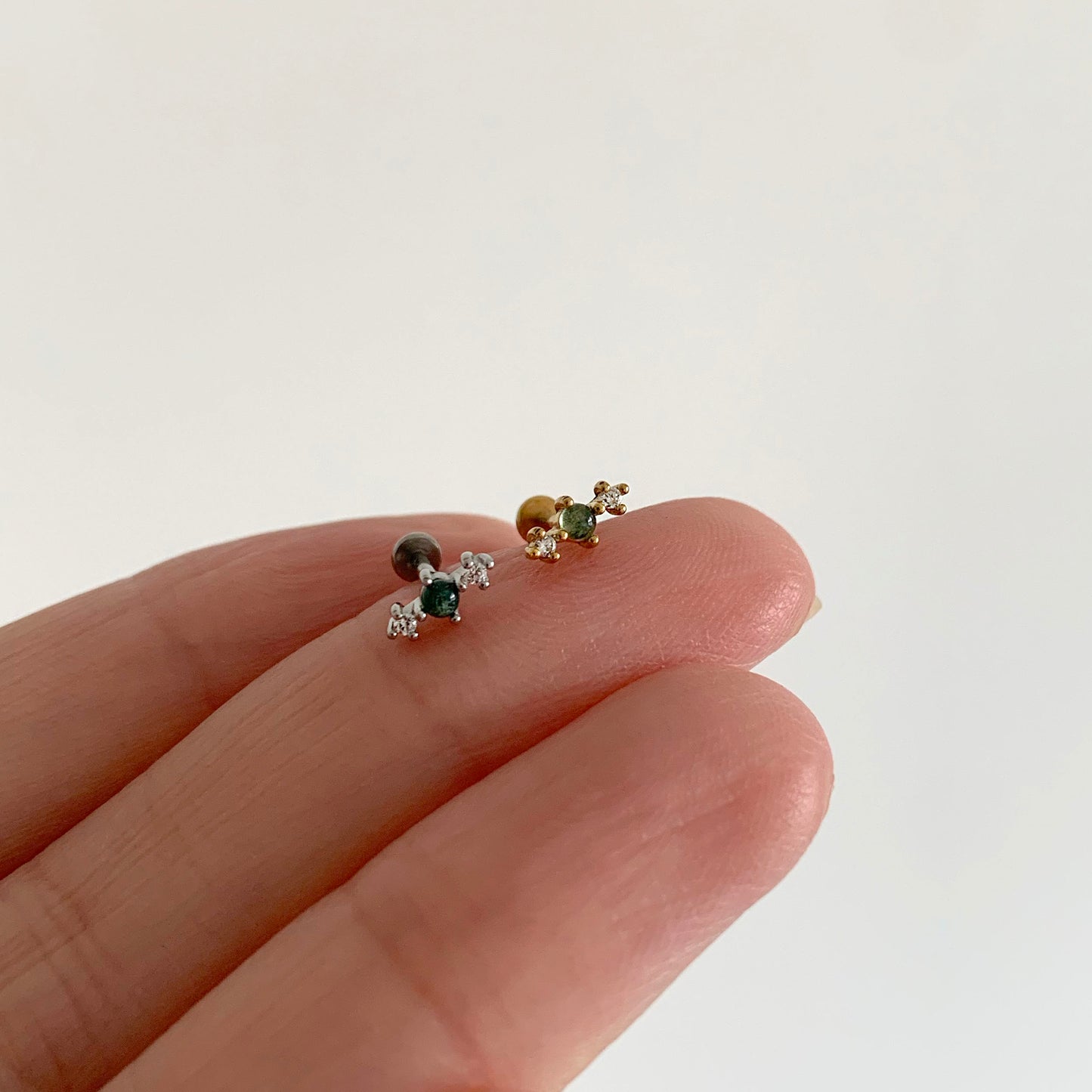 Natural Moss Agate Push Pin