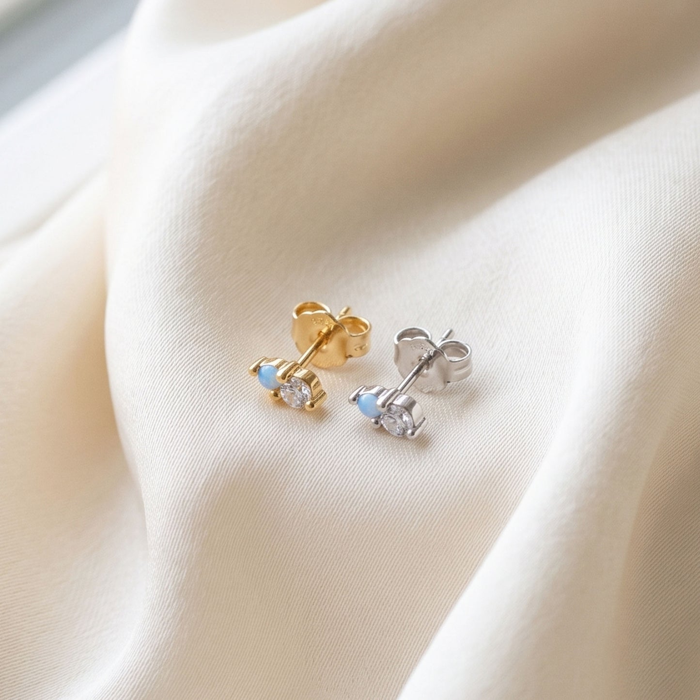 Blue & White Duo Stud