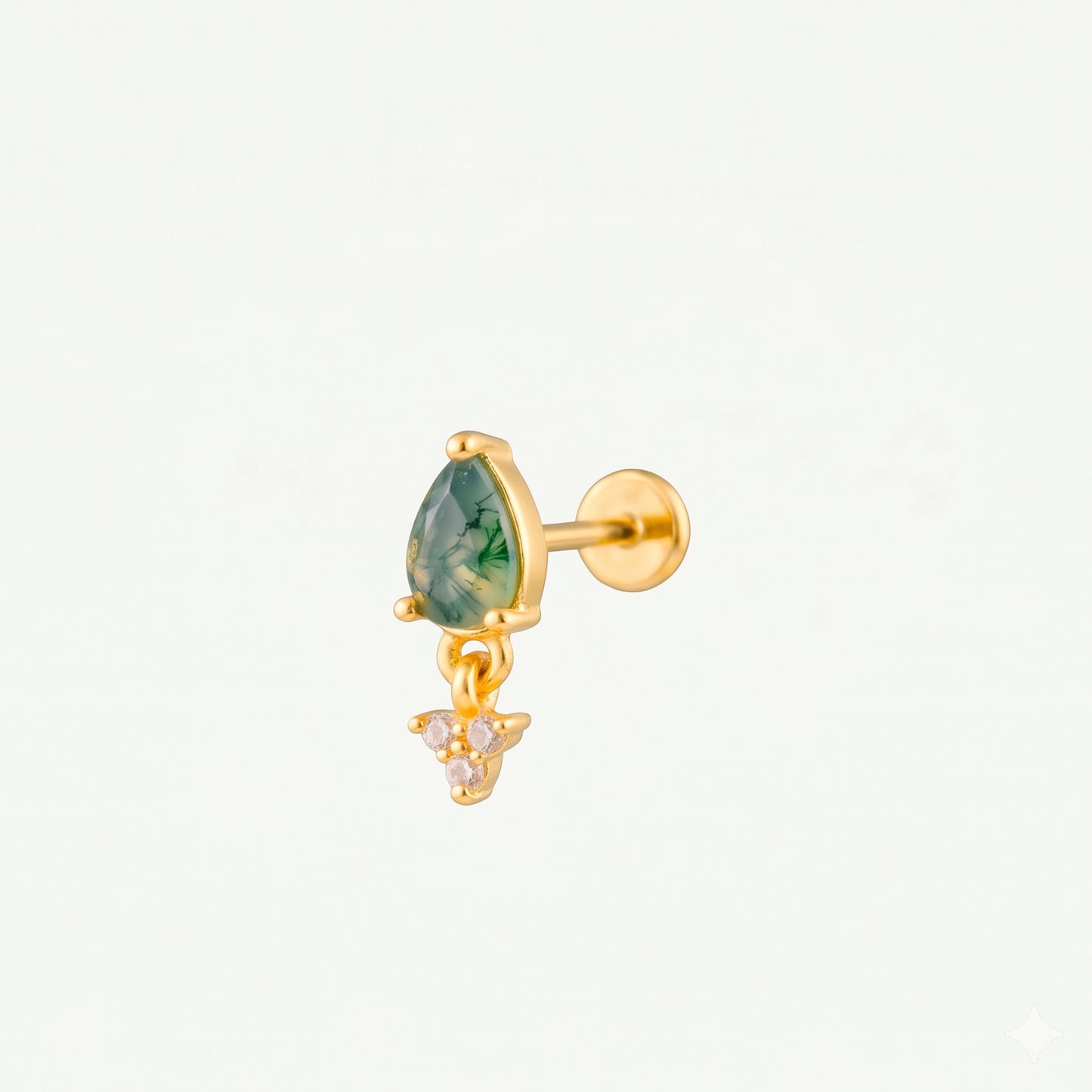 Natural Moss Agate Push Pin