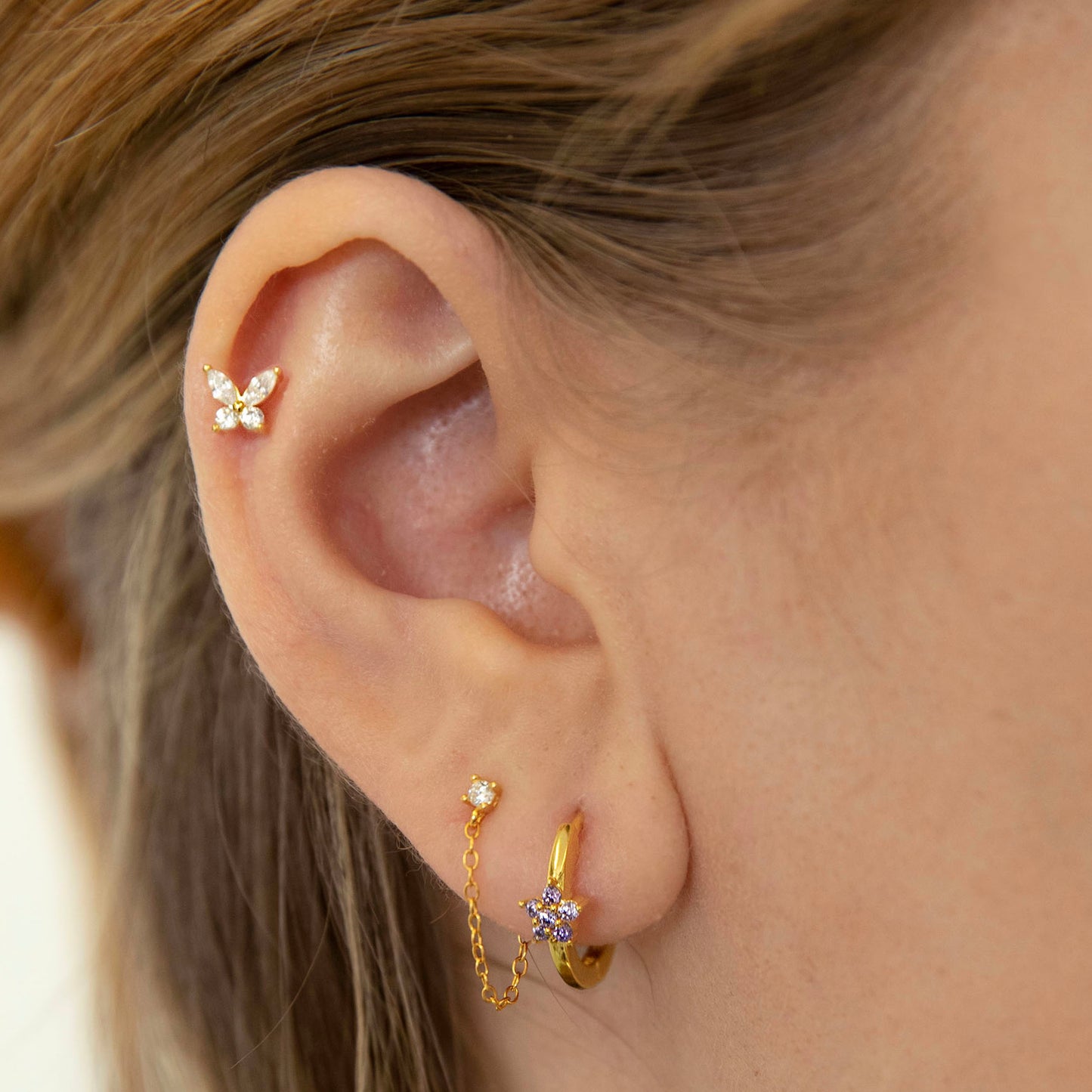 CZ Butterfly Stud