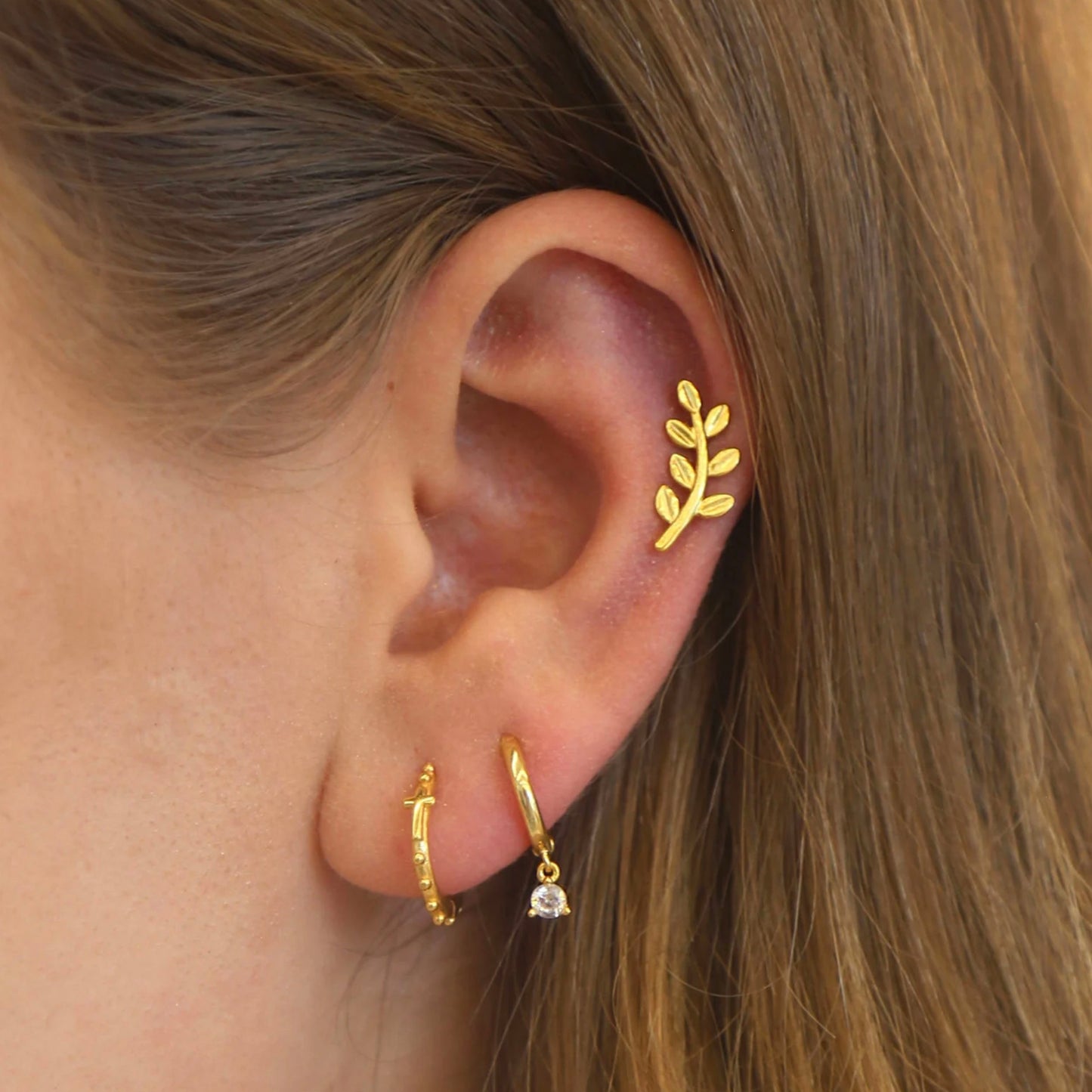 CZ Dangle Hoop