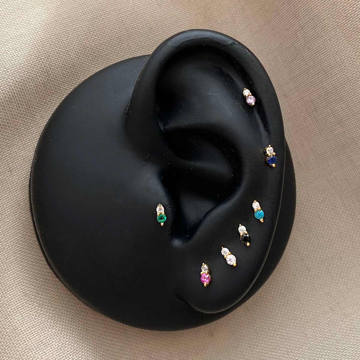Tiny Double Stone Stud