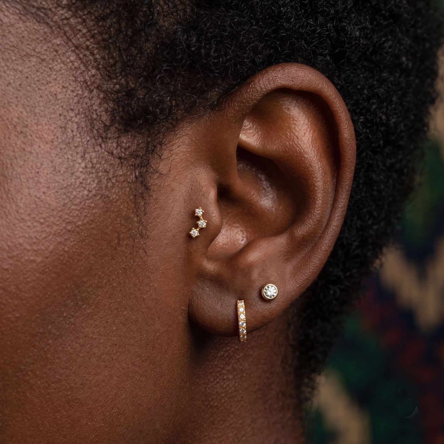 Tiny Three CZ Threaded Labret