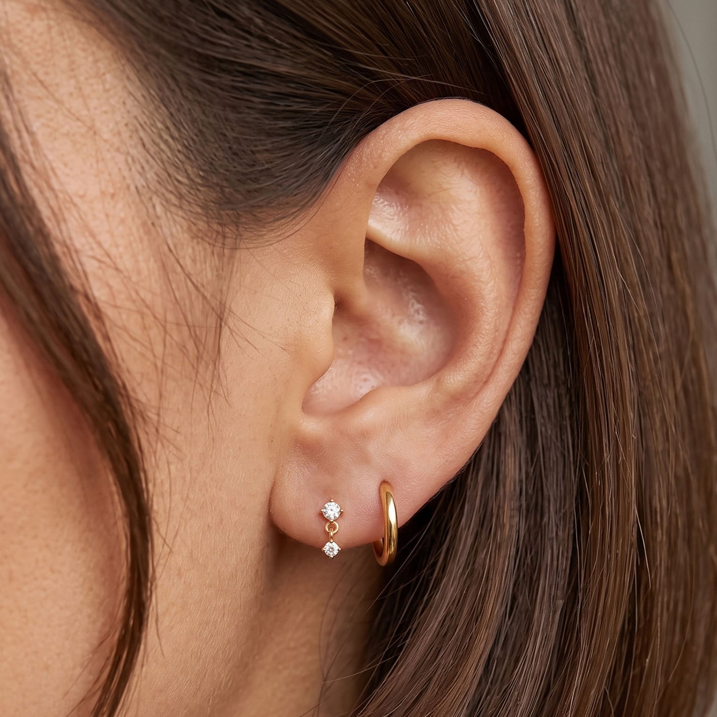 CZ Dangle Threaded Labret