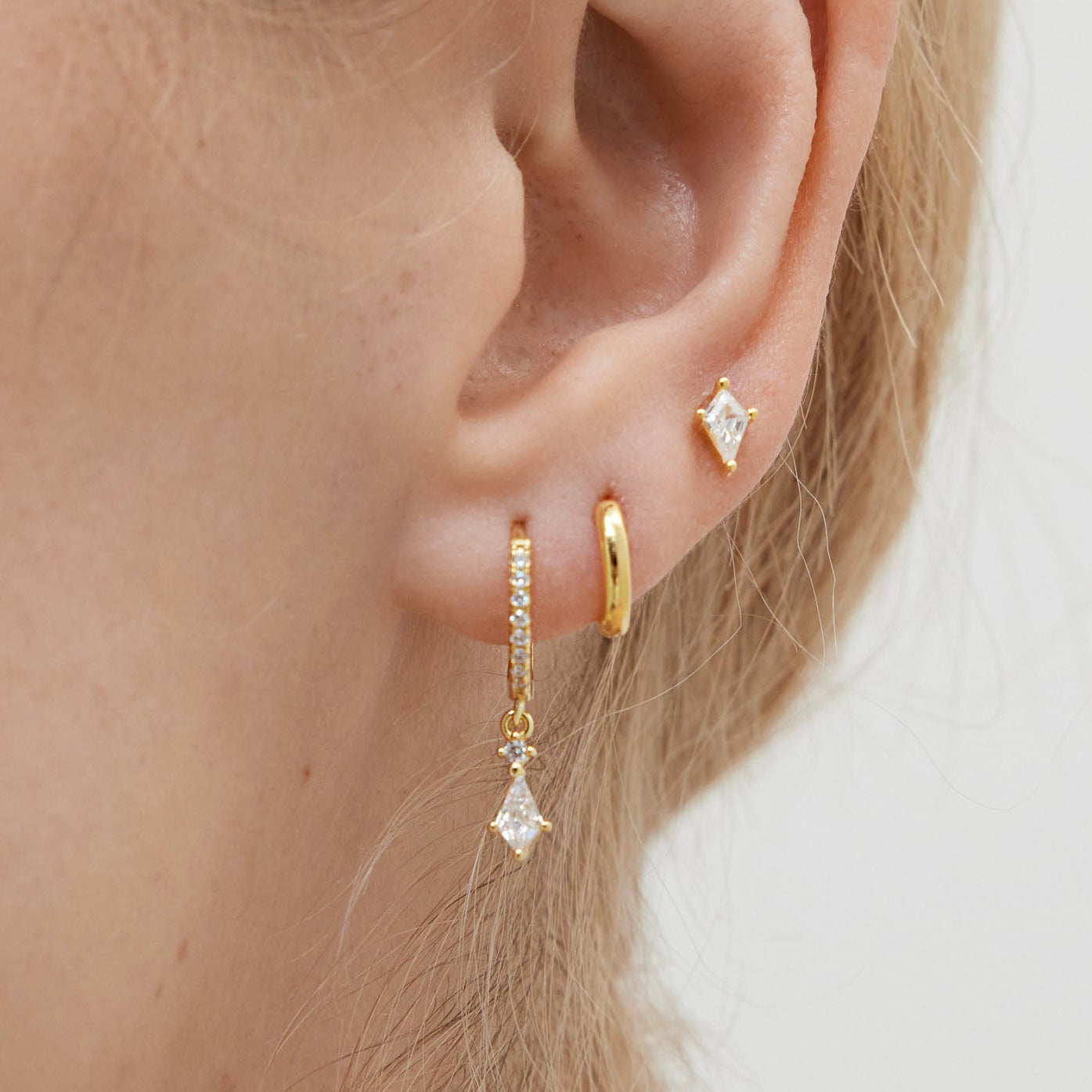 CZ Dangle Hoop