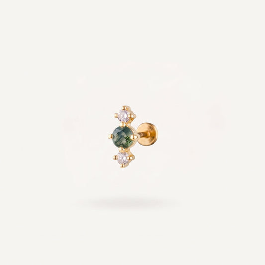 Natural Moss Agate Push Pin