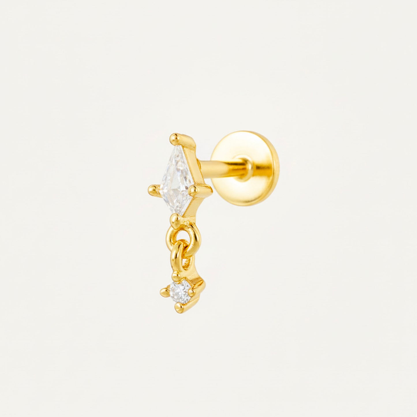 Kite Cut Dangle Threaded Labret