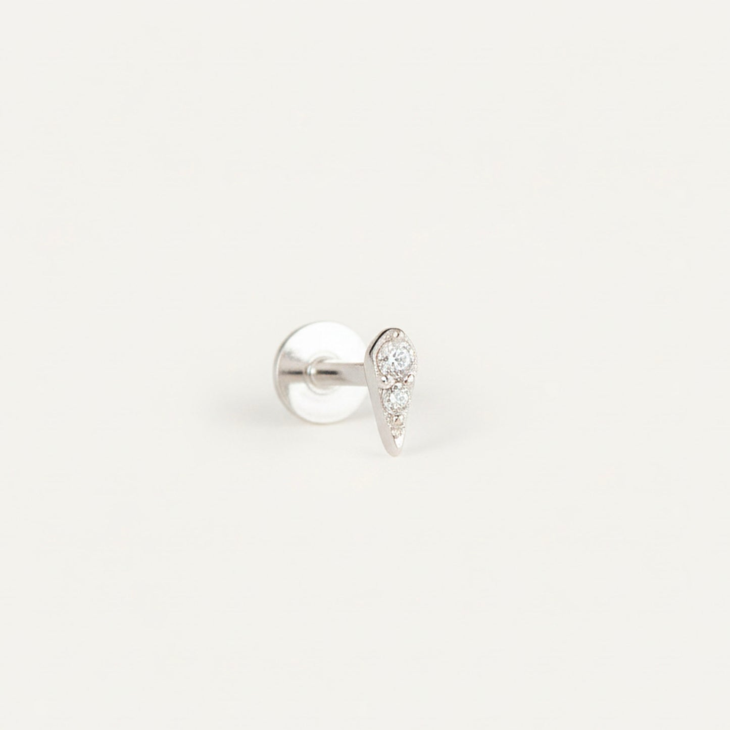 CZ Teardrop Threaded Labret