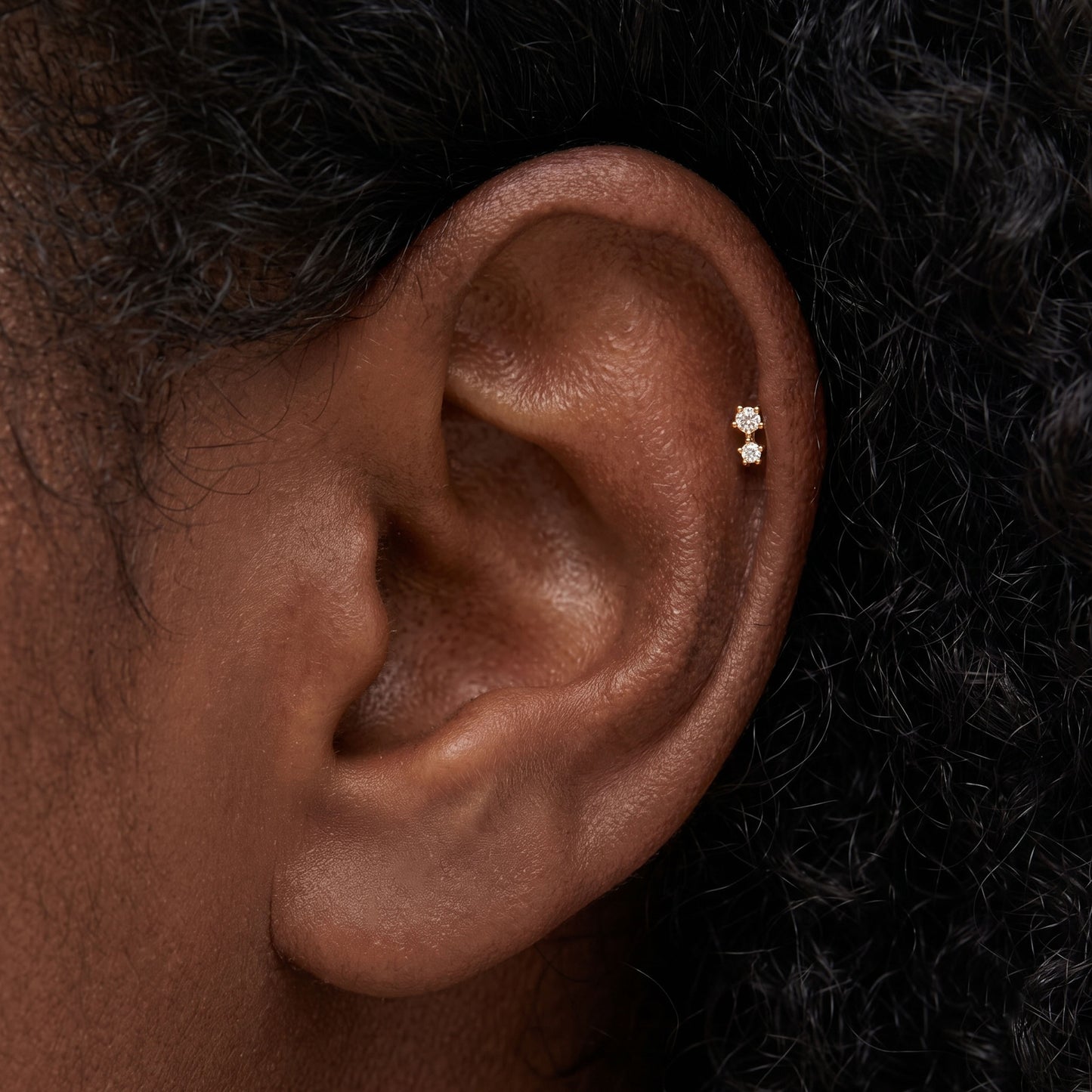 Two Stone Threaded Labret
