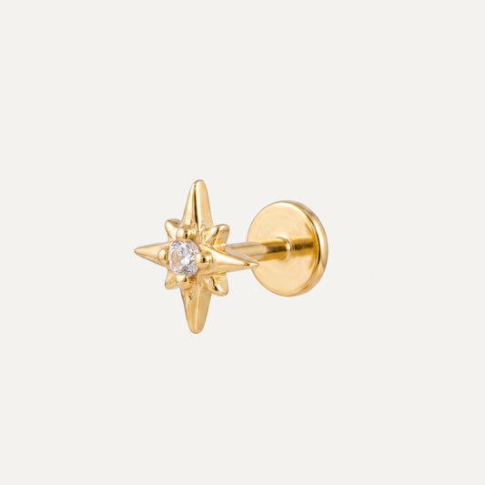 CZ Starburst Threaded Labret