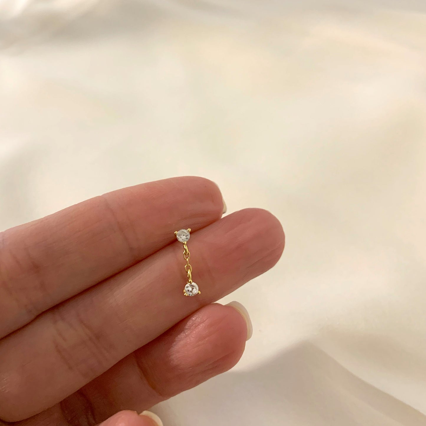 CZ Dangle Threaded Labret