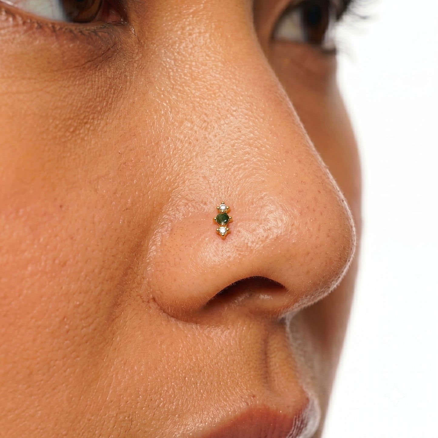 Natural Moss Agate Push Pin