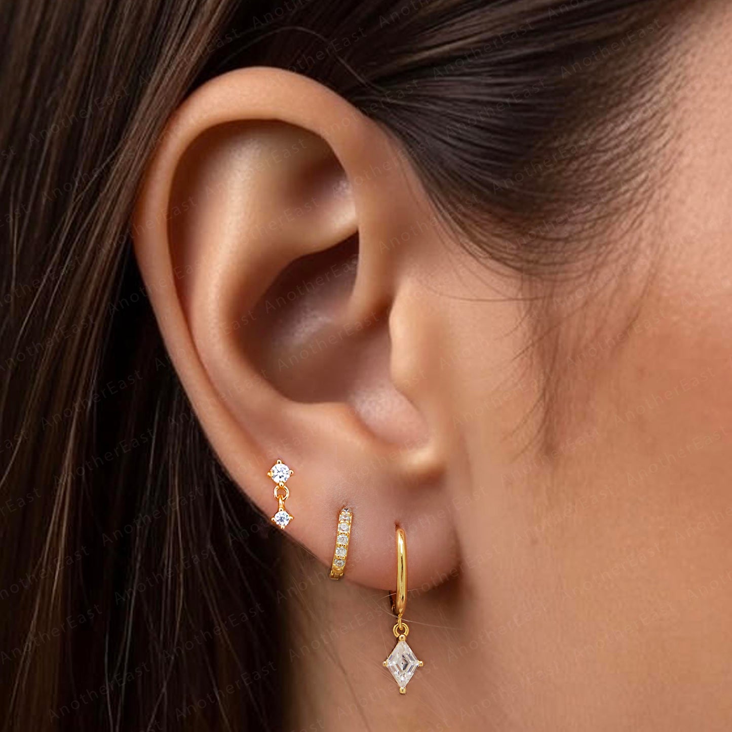 CZ Dangle Threaded Labret