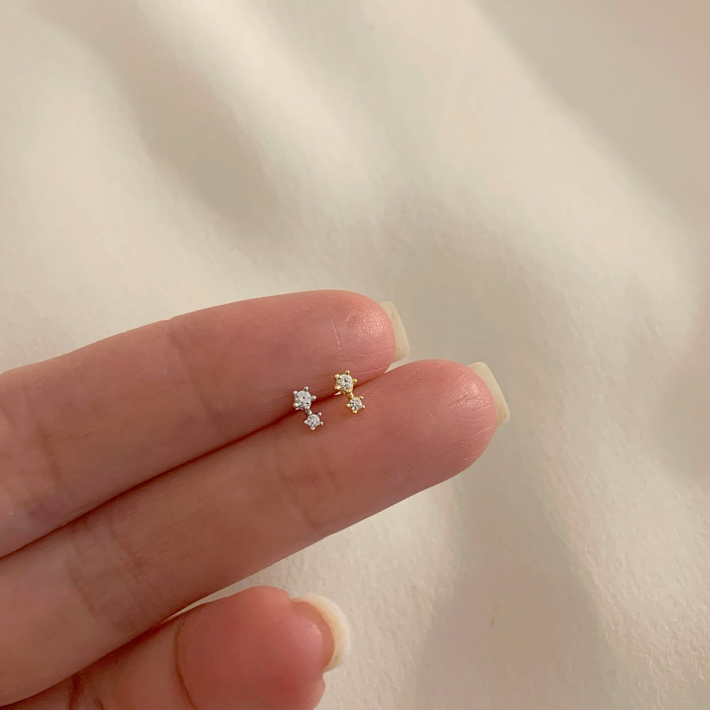 Two Stone Threaded Labret