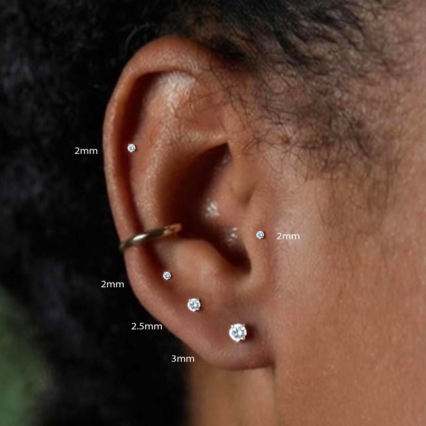 2mm~3mm CZ stud