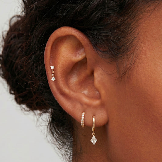 CZ Dangle Threaded Labret