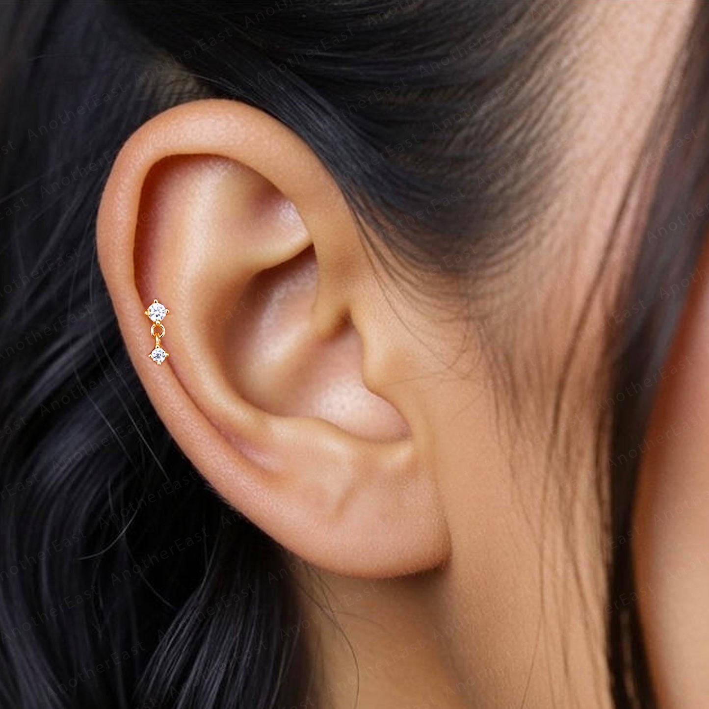 CZ Dangle Threaded Labret